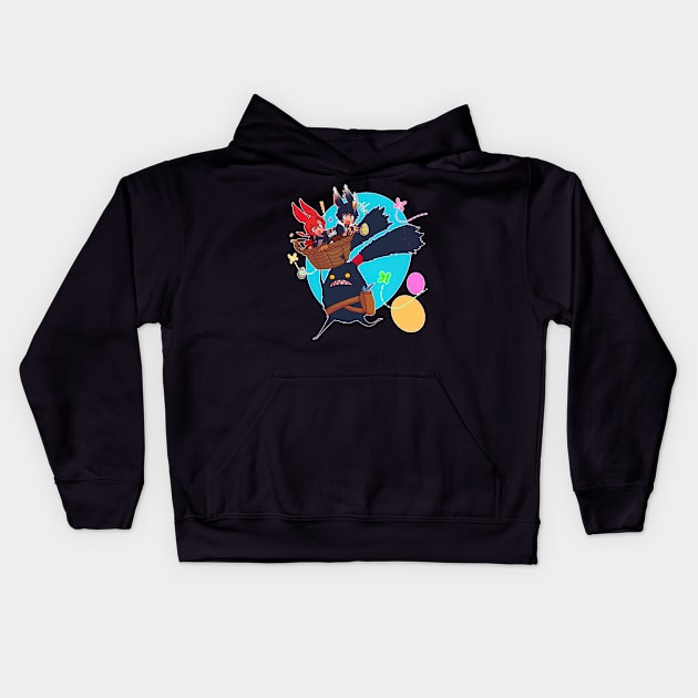 Bunny Day Kids Hoodie by CarolIrvine